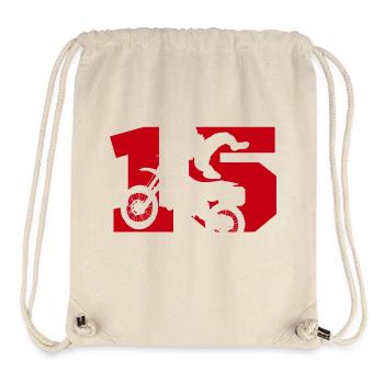Moto 15 motard - Sac à cordon recyclé Stanley/Stella - blanc naturel - Devant