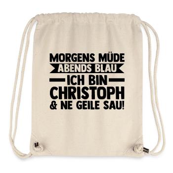 Prénom Chris Christoph - Sac à cordon recyclé Stanley/Stella - blanc naturel - Devant