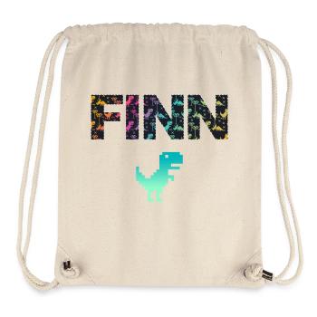 FINN - Beautiful boy name with dinosaur - Stanley/Stella Recycled Gym Bag - natural - Front