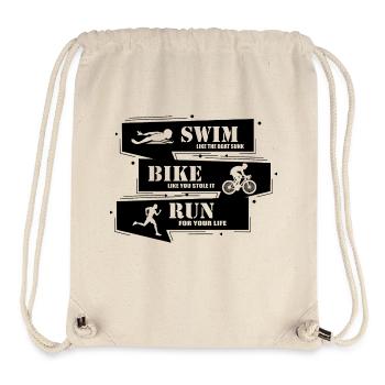 Triathlon Running Swimming Cycling - Stanley/Stella Recycled Gym Bag - natural - Front