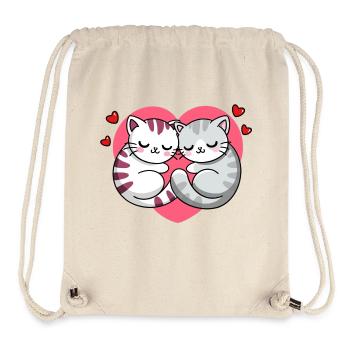 Valentine's Day Cats - Stanley/Stella Recycled Gym Bag - natural - Front