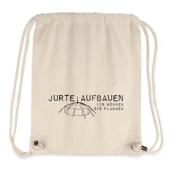 Jurte Aufbauen Schwarz - Stanley/Stella recycelter Gym Bag - Naturweiß - Vorne