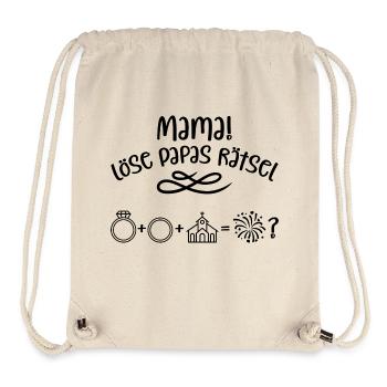 Mama löse Papas Rätsel! Heiratsantrag mit Kind! - Stanley/Stella recycelter Gym Bag - Naturweiß - Vorne