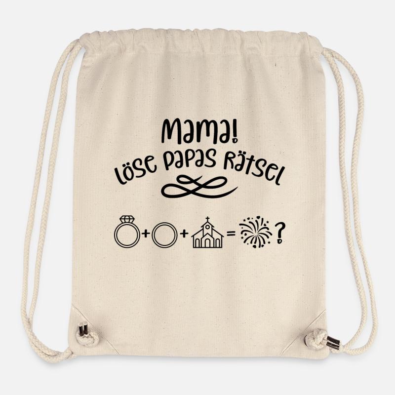 Mama löse Papas Rätsel! Heiratsantrag mit Kind! - Stanley/Stella recycelter Gym Bag - Naturweiß