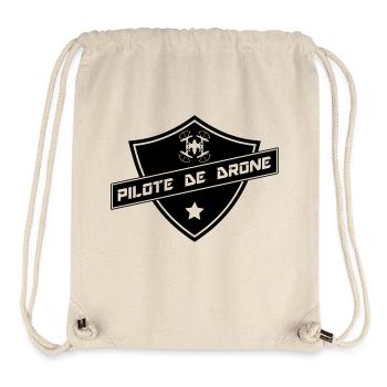 blason pilote de drone - Sac à cordon recyclé Stanley/Stella - blanc naturel - Devant