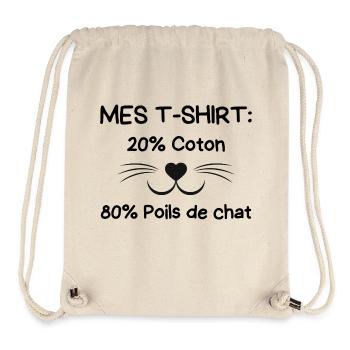 Propriétaire de chat - Sac à cordon recyclé Stanley/Stella - blanc naturel - Devant