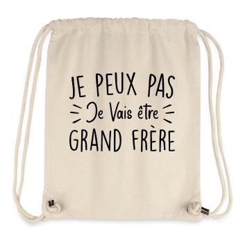 Je peux pas je vais être grand frère - Sac à cordon recyclé Stanley/Stella - blanc naturel - Devant