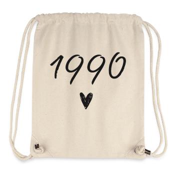 1990 coeur anniversaire - Sac à cordon recyclé Stanley/Stella - blanc naturel - Devant