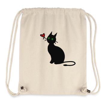 Schwarze Katze - Stanley/Stella recycelter Gym Bag - Naturweiß - Vorne