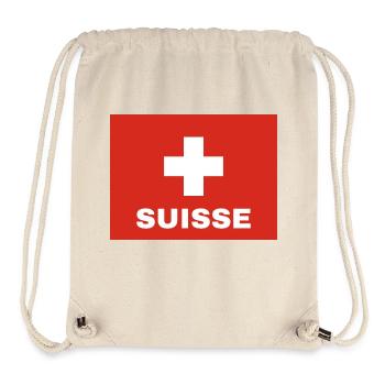 Schweizer Flagge - Stanley/Stella recycelter Gym Bag - Naturweiß - Vorne