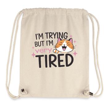 Tired Cat Trying - Stanley/Stella Recycled Gym Bag - natural - Front