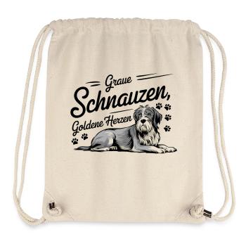 Graue Schnauzen Goldene Herzen – Hunderentner - Stanley/Stella recycelter Gym Bag - Naturweiß - Vorne