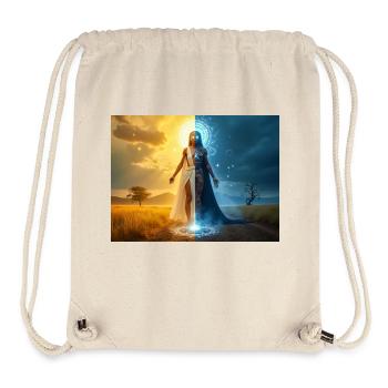 Adroa – Lugbara, dieu de la dualité, de la lumière et de l’ombre - Sac à cordon recyclé Stanley/Stella - blanc naturel - Devant