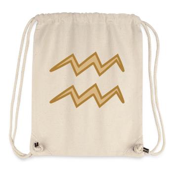 Aquarius Zodiac Symbol Two Tone Golden - Stanley/Stella Recycled Gym Bag - natural - Front