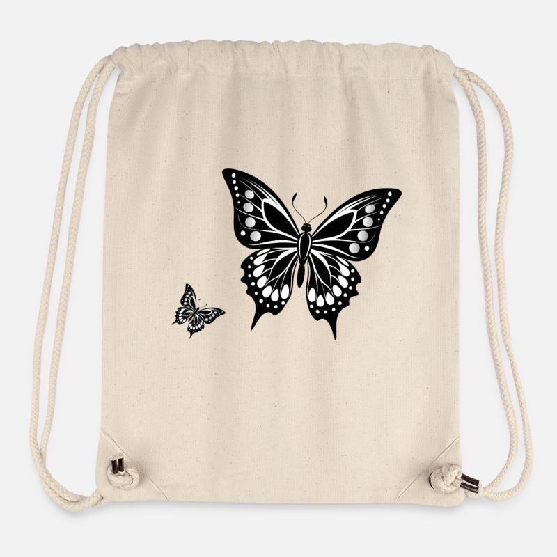 Papillon Sillhouette - Sac à cordon recyclé Stanley/Stella - blanc naturel