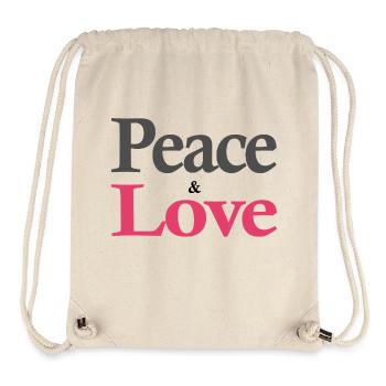 Paix et Amour - Sac à cordon recyclé Stanley/Stella - blanc naturel - Devant