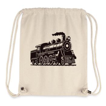 lokomotive silhouette - Stanley/Stella recycelter Gym Bag - Naturweiß - Vorne