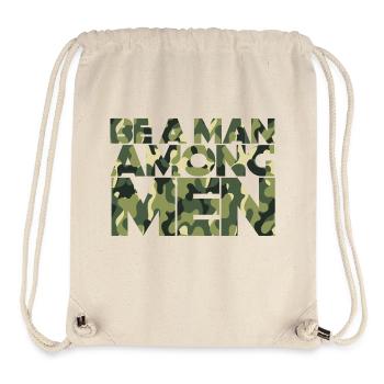 Military / Soldiers: Be A Man Among Men - Stanley/Stella Recycled Gym Bag - natural - Front