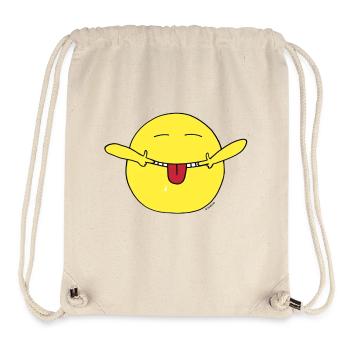 smiley zeigt zunge - Stanley/Stella recycelter Gym Bag - Naturweiß - Vorne