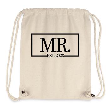 2023 Fiançailles pour la fête de mariage du marié - Sac à cordon recyclé Stanley/Stella - blanc naturel - Devant