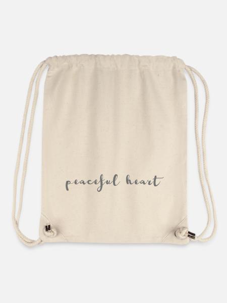 PEACEFUL HEART - Stanley/Stella recycelter Gym Bag - Naturweiß