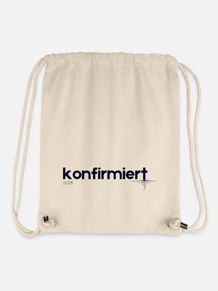 konfirmiert 2025 Konfirmation Geschenk T Shirt - Stanley/Stella recycelter Gym Bag - Naturweiß