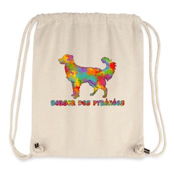 Berger des Pyrénées Face Rase Multicolore - Sac à cordon recyclé Stanley/Stella - blanc naturel - Devant
