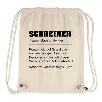 Lustige Definition Beruf Schreiner - Stanley/Stella recycelter Gym Bag - Naturweiß - Vorne