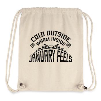 cold outside warm inside january feels - Sac à cordon recyclé Stanley/Stella - blanc naturel - Devant