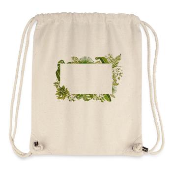 Watercolor Foliage Frame - Stanley/Stella Recycled Gym Bag - natural - Front