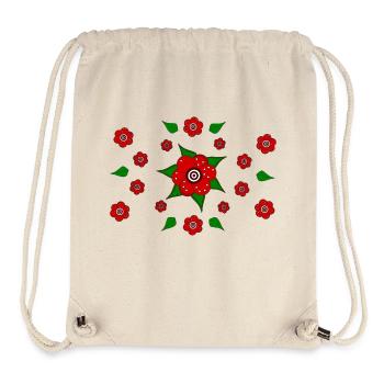 Floral pattern red - Stanley/Stella Recycled Gym Bag - natural - Front