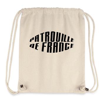 Patrouille de France texte noir - Sac à cordon recyclé Stanley/Stella - blanc naturel - Devant