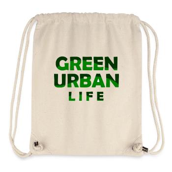 Vie urbaine verte - Sauvez la planète - Protection de l’environnement - Sac à cordon recyclé Stanley/Stella - blanc naturel - Devant