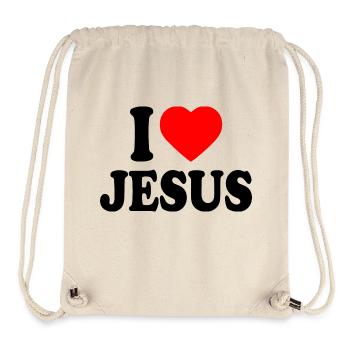 I love jesus - Stanley/Stella Recycled Gym Bag - natural - Front