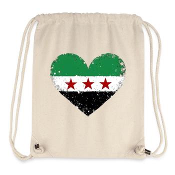 Syrien Flagge in Herz Flaggenherz - Stanley/Stella recycelter Gym Bag - Naturweiß - Vorne