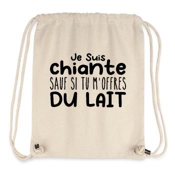Woman who adores: Milk. Funny Design Humor - Stanley/Stella Recycled Gym Bag - natural - Front