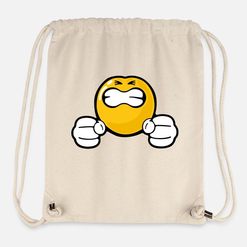 Smiley Anger Incensed - Sac à cordon recyclé Stanley/Stella - blanc naturel