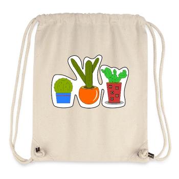 Sticker Kakteen - Stanley/Stella recycelter Gym Bag - Naturweiß - Vorne