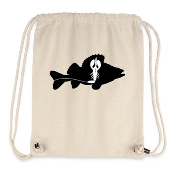 Perche avec appât pour créature - noir - Sac à cordon recyclé Stanley/Stella - blanc naturel - Devant