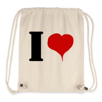 i love - Sac à cordon recyclé Stanley/Stella - blanc naturel - Devant
