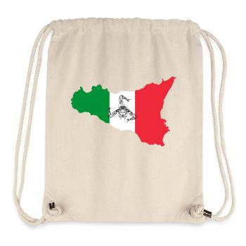 Sicile couleurs emblème sicilien - Sac à cordon recyclé Stanley/Stella - blanc naturel - Devant