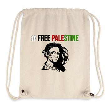 PALESTINE GRATUITE - Peuple fier - Sac à cordon recyclé Stanley/Stella - blanc naturel - Devant