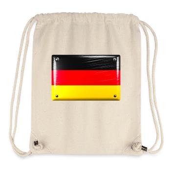 Drapeau de l’Allemagne Drapeau Enseigne en étain Look - Sac à cordon recyclé Stanley/Stella - blanc naturel - Devant