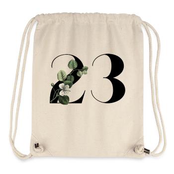 Numéro 23 floral vert -23e anniversaire floral - Sac à cordon recyclé Stanley/Stella - blanc naturel - Devant