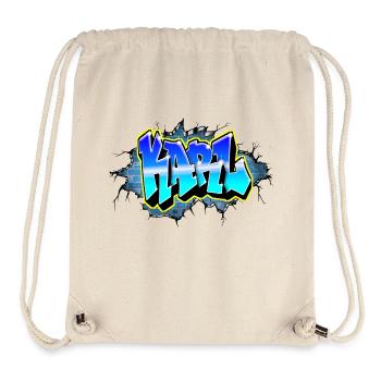 Graffiti KARL Blue Brick Crack - Stanley/Stella Recycled Gym Bag - natural - Front