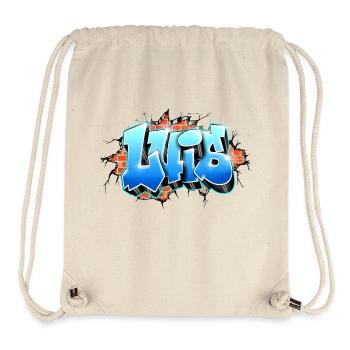 Luis graffiti prénom imprimable sur tout/ brique - Sac à cordon recyclé Stanley/Stella - blanc naturel - Devant