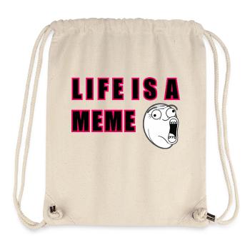 Das Leben ist ein Meme - Stanley/Stella recycelter Gym Bag - Naturweiß - Vorne