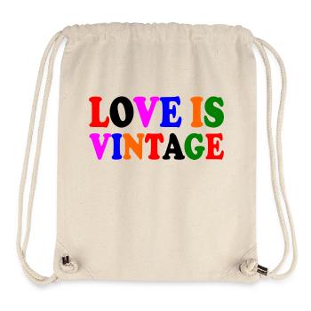 Love is vintage - Stanley/Stella recycelter Gym Bag - Naturweiß - Vorne