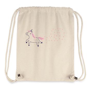 Licorne pétante à paillettes - Sac à cordon recyclé Stanley/Stella - blanc naturel - Devant