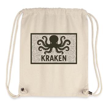 Kraken Linocut Vintage Design - Stanley/Stella Recycled Gym Bag - natural - Front